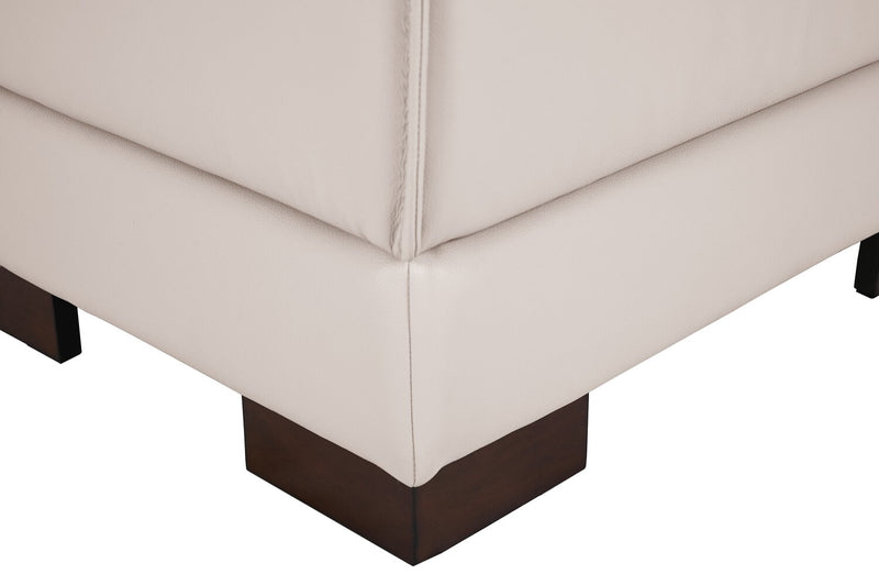Sofa sectionnel de gauche Citadel 2 pièces en cuir véritable de qualité supérieure avec pattes en bois - blanc givré