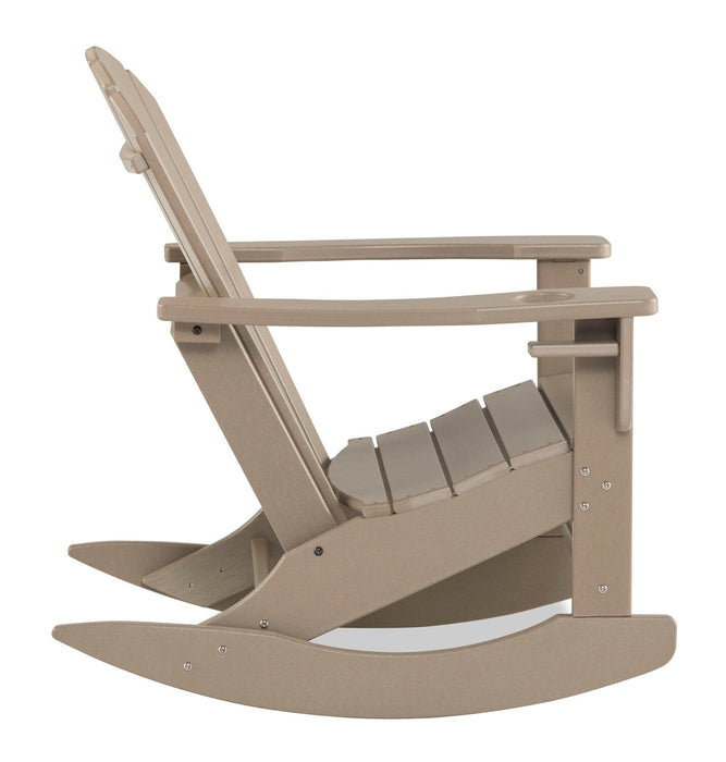 Fauteuil à bascule d'extérieur Bask - Plastique haute densité, résistant aux UV et aux intempéries - Taupe
