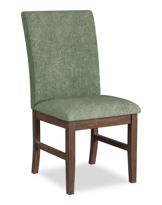 Ensemble de salle à manger Rain 5 pièces avec table de 72 po (L) et 4 chaises vertes - vert et brun