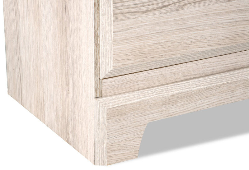 Ensemble de chambre à coucher Yorkdale 6 pièces avec lit de rangement à 12 tiroirs, commode, miroir et table de nuit, blanc - format grand lit