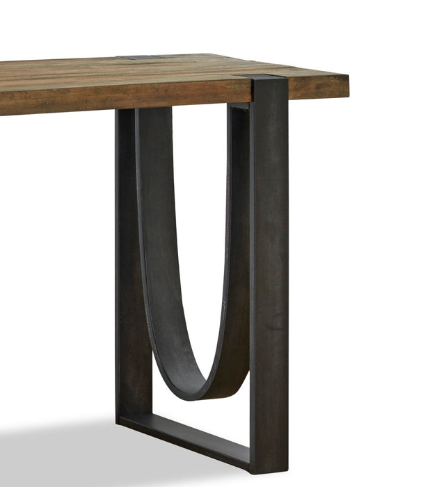 Table de salon industrielle Brewer de 50 po en bois massif - miel rustique