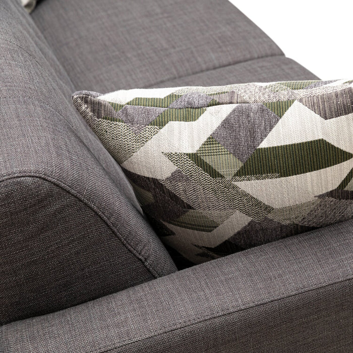 Sofa Freeman de Kort & Co. de 80 po de format condo en tissu d’apparence lin avec base et pattes en bois - gris anthracite