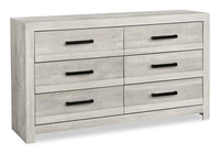 Commode de chambre à coucher Aspen de 59 po (L) x 33 po (H) à 6 tiroirs - grise