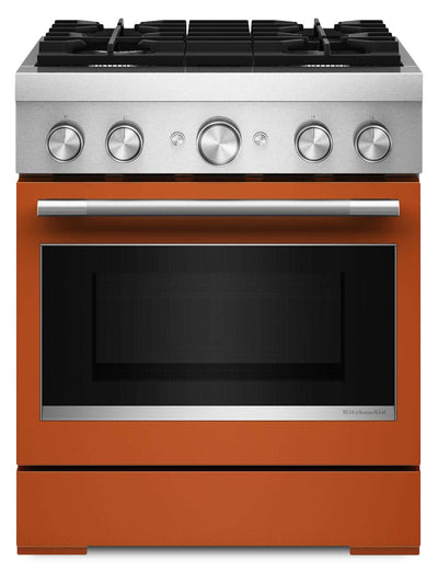 KitchenAid 4.1 Cu. Ft. Dual Fuel Range with No Preheat Air Fry Mode – Scorched Orange - KFDS930SSC | Cuisinière hybride KitchenAid de 4,1 pi3 avec mode de friture à air sans préchauffage - orange brûlée - KFDS930SSC