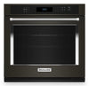 Four mural simple électrique KitchenAid de 5 pi³ et de 30 po avec friture à air - acier inoxydable noir avec fini PrintShieldMC - KOES530PBS