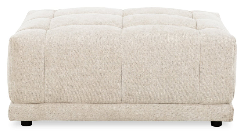 Pouf modulaire Oaklyn de 38 po en tissu avec coussin de siège capitonné - beige