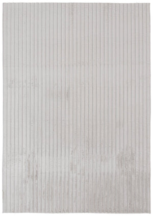Carpette Channel en fausse fourrure gris clair avec revers en mousse à mémoire de forme - 7 pi x 10 pi