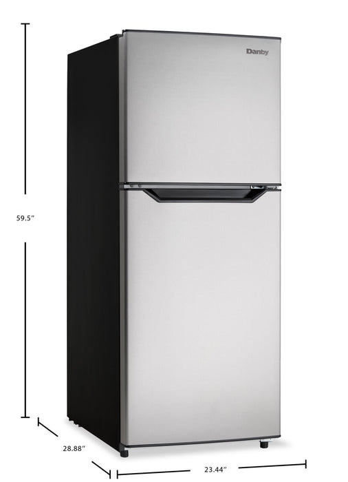 Réfrigérateur Danby de format appartement de 11 pi3 et de 23,44 po à congélateur supérieur - acier inoxydable - DFF116B2SSDBL