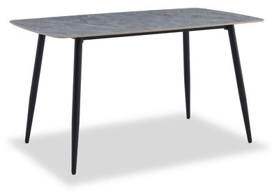 Arlo Dining Table with Sintered Stone Top, 55"W, Metal - Grey/Black | Table de salle à manger Arlo de 55 po (L) en métal avec dessus en pierre frittée - grise et noire