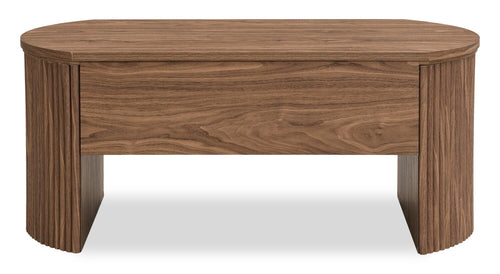  Table à café Briggs de 39,76 po avec dessus relevable et rangement - brune 