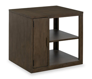 Table de fauteuil moderne Tilson de 22 po avec rangement et tablette - bronze urbain