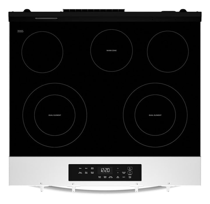 Cuisinière intelligente électrique Whirlpool de 5,3 pi3 et de 30 po avec mode sans préchauffage - blanche - YWSES3330TW