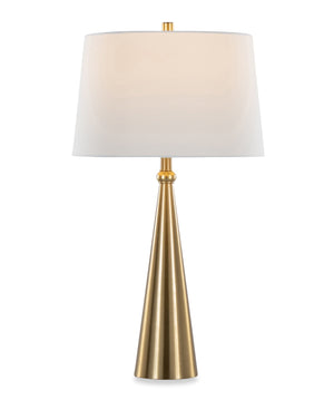 Lampe de table Alison de 30 po en métal avec lin blanc - doré