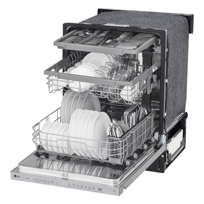 Lave-vaisselle encastré LG à 48 dBA de 24 po avec commandes sur le dessus et QuadWashMC - acier inoxydable Smudge-ProofMD - LDPN454HT