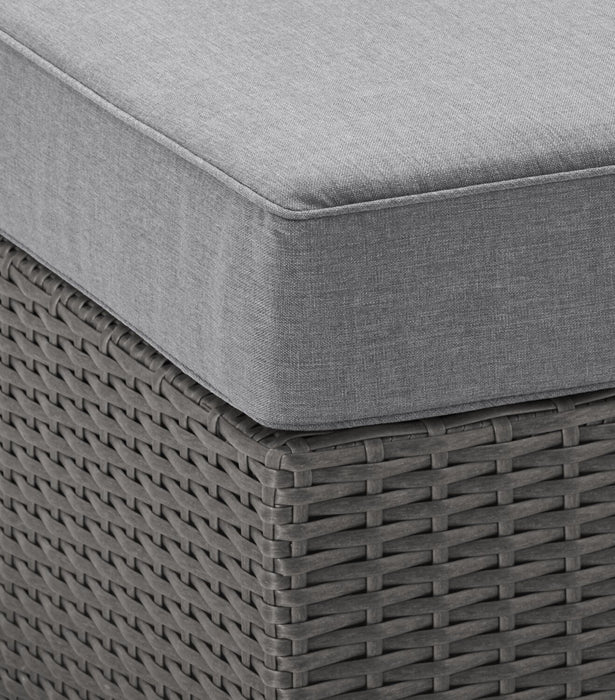 Ensemble Morris 5 pièces pour la terrasse à l’extérieur avec 3 fauteuils sans accoudoirs - gris