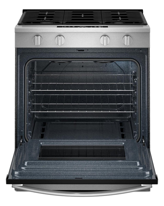 Cuisinière à gaz intelligente Whirlpool de 30 po, 5 pi³ – acier inoxydable – WSGS3330TS