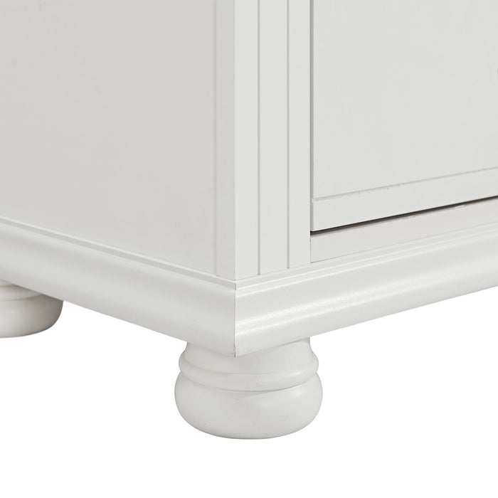 Table de nuit Ella de 28 po (L) x 27 po (H) à 1 tiroir avec armoire - blanche