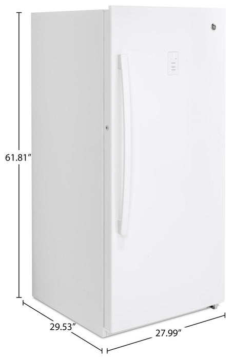 Congélateur vertical GE sans givre de 14,1 pi³ - FUF14SMRWW