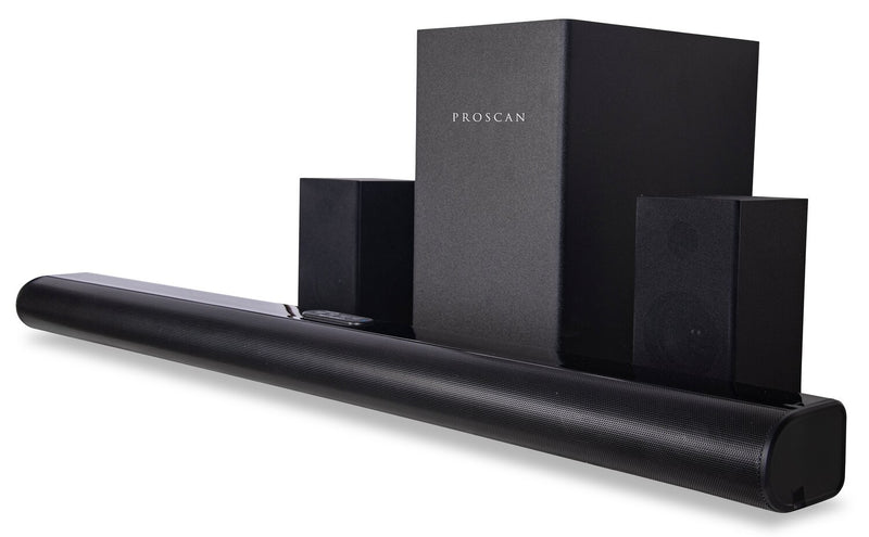 Barre de son à 5.1 canaux avec Bluetooth, caisson d’extrêmes graves câblé et son ambiophonique sans fil (PSB551)