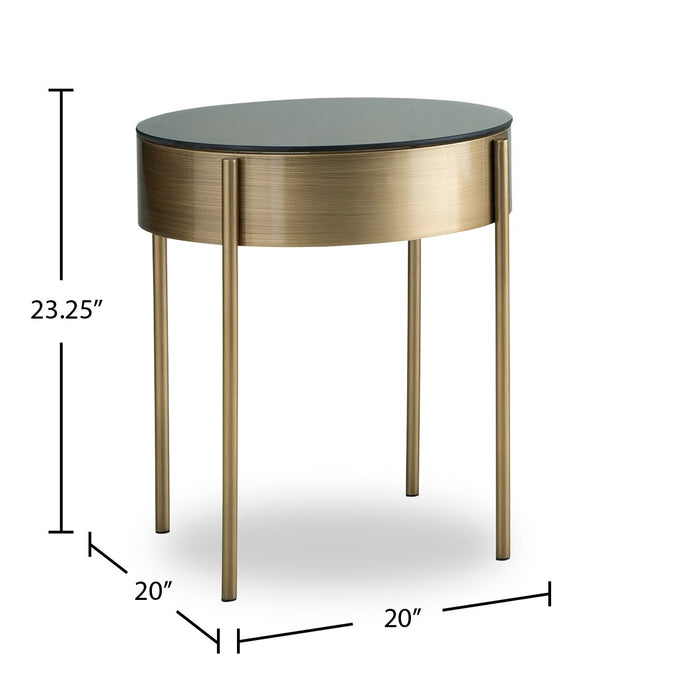 Ensemble de 3 tables modernes Sylvia de 336 po, table à café et 2 tables de bout - laiton brossé