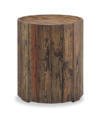  Table de bout ronde rustique Martel de 34 po - pin rustique