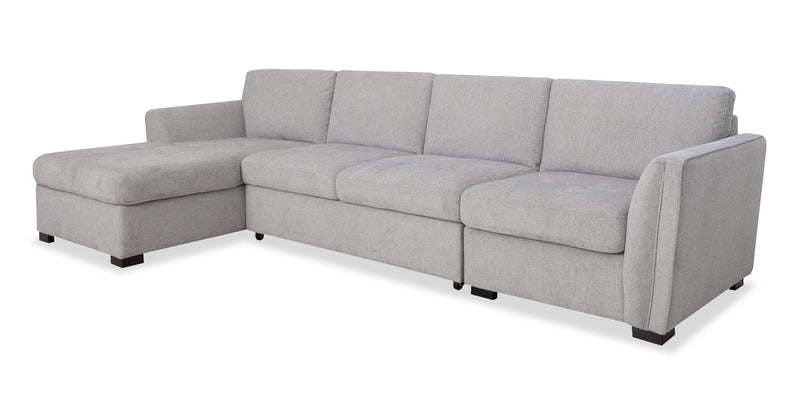 Sofa sectionnel de gauche Vault 3 pièces avec causeuse-lit, fauteuil long de rangement et fauteuil de rangement - gris