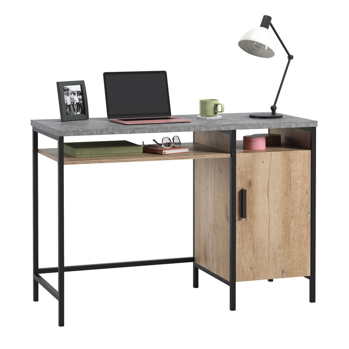 Bureau Bradley de 45 po avec piédestal et armoire - chêne clair
