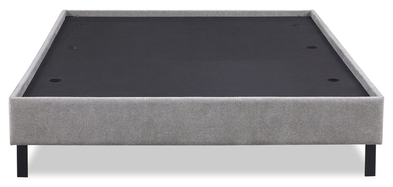 Base de lit plateforme Amos rembourrée en tissu gris - format très grand lit