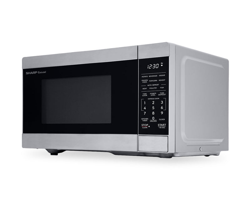 Four à micro-ondes de comptoir Sharp de 0,9 pi3 avec plateau tournant CarouselMD - SMC0962KSC
