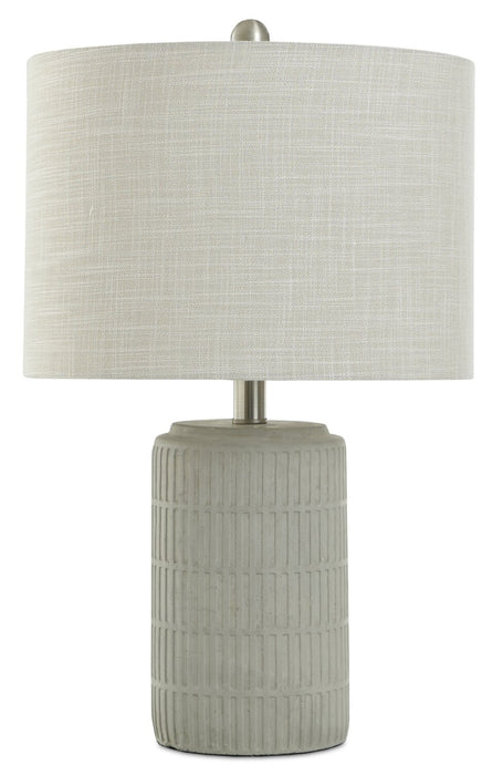 Lampe de table Archer de 21 po en céramique gris et blanc