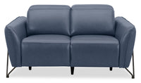  Causeuse à inclinaison électrique Riviera en cuir véritable de qualité supérieure - bleu
