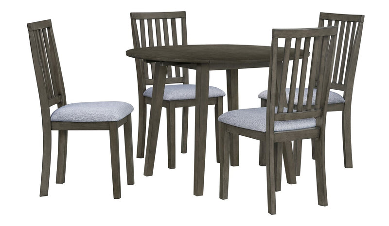 Table de salle à manger ronde Bryn de 42 po avec abattant - gris foncé