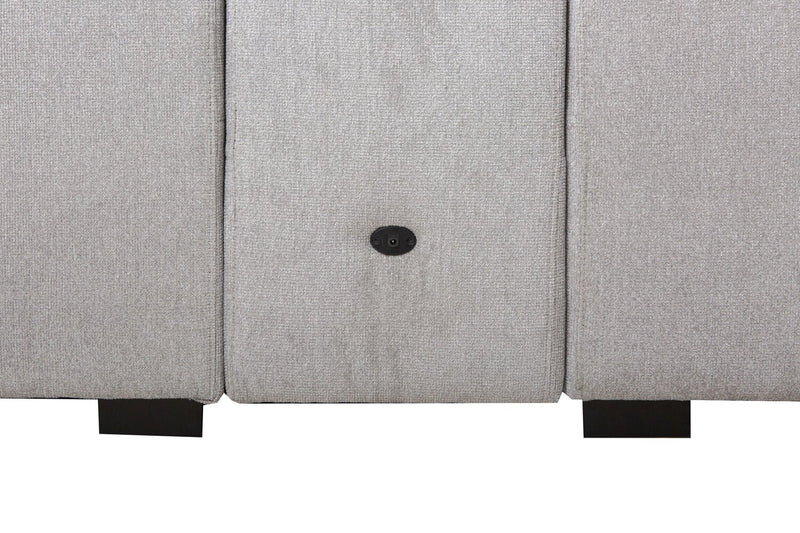 Sofa sectionnel Vault 9 pièces avec causeuse-lit, 4 fauteuils de rangement et console de rangement avec USB - gris