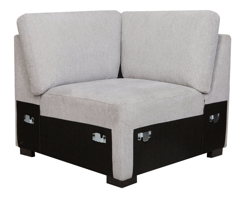 Sofa sectionnel de droite Vault 6 pièces avec causeuse-lit, 2 fauteuils de rangement et fauteuil long de rangement - gris