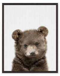  Œuvre d’art encadrée « Baby Bear » avec fini stuc - 17 po x 21 po