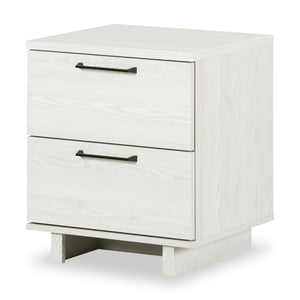 Table de nuit Everley de 19,5 po (L) à 2 tiroirs avec port USB - blanche