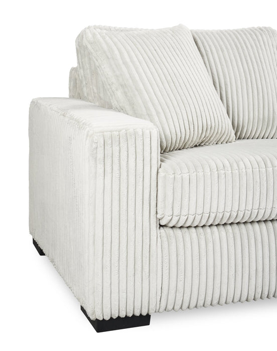 Sofa Willow de 87 po en tissu gris clair avec accoudoirs rectilignes et coussins de siège et de dossier réversibles