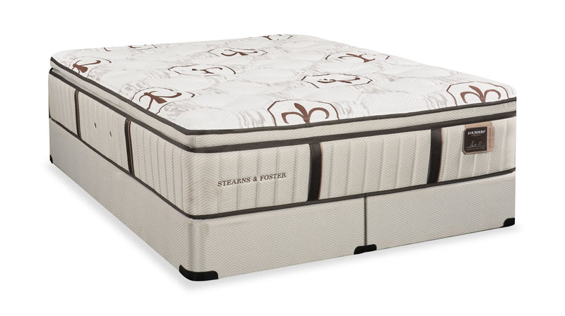 Ensemble matelas moyen luxueux à plateau-coussin Burnley de Stearns & Foster pour très grand lit