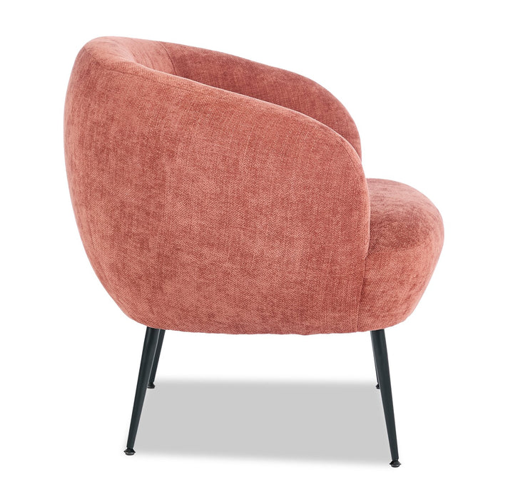 Fauteuil d’appoint Nova de 28,7 po en tissu bouclé - orange