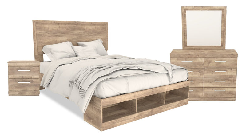 Ensemble de chambre à coucher Oakley 6 pièces avec grand lit