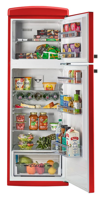 Réfrigérateur Classic Rétro d’Unique de 24 po et de 11 pi3 à congélateur supérieur - rouge bonbon - UNQ-310L R TM