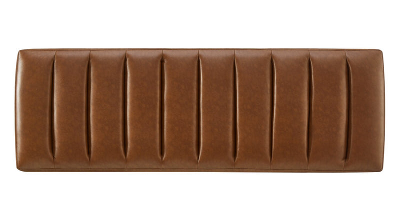 Banc Linden de 55 po en similicuir - brun