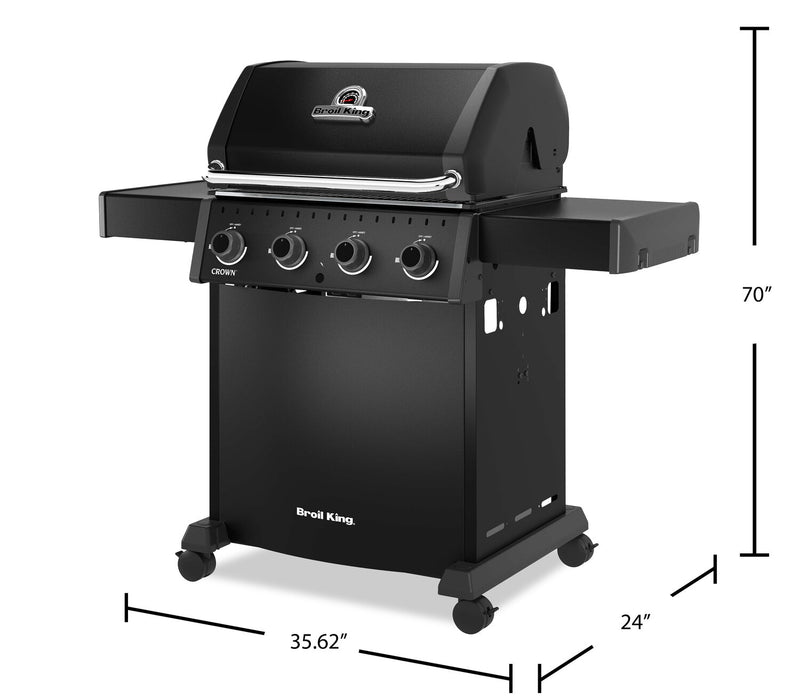 Barbecue à gaz propane Broil King CrownMC 410 Shadow de 40 000 BTU - noir - 865054