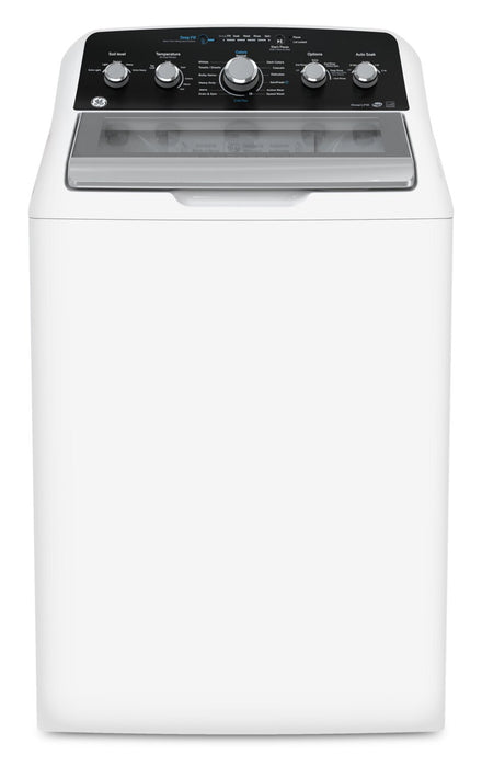 Laveuse à chargement par le haut 4,9 pi3 et sécheuse à gaz 7,2 pi3 de GE avec cycle SaniFresh