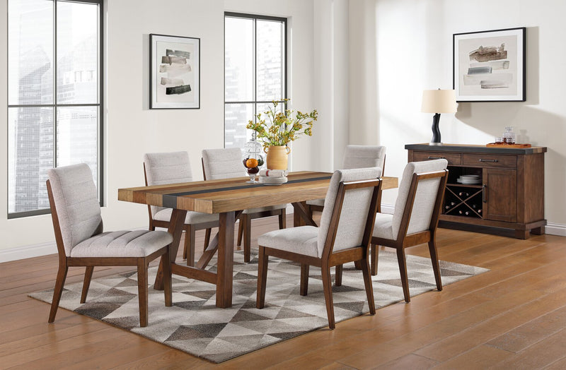 Chaise de salle à manger Boden en tissu de polyester - beige et brune