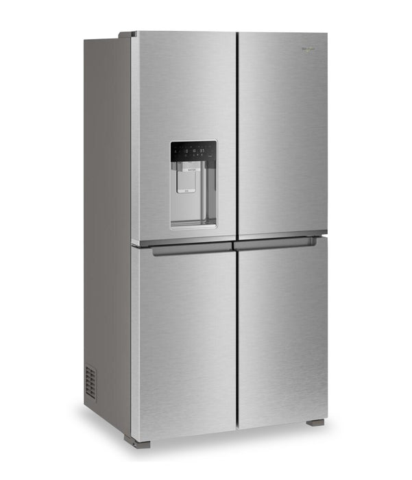 Réfrigérateur à 4 portes Whirlpool de 36 po et de 19 pi³ de profondeur comptoir avec machine à glaçons - acier inoxydable - WRQC7836RZ