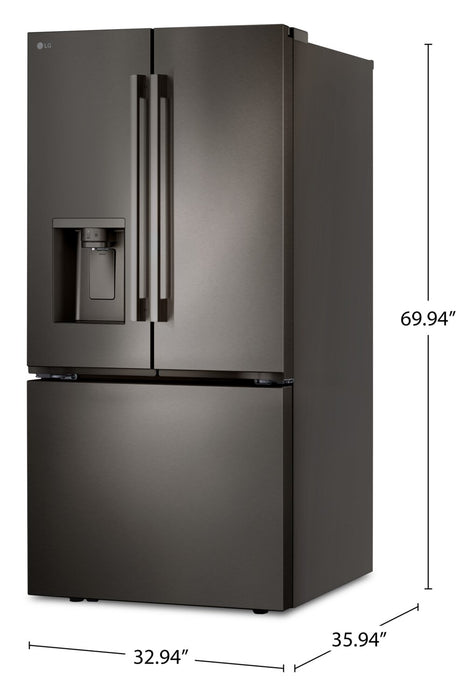 Réfrigérateur LG de 25 pi3 et de 33 po à 3 portes françaises - acier inoxydable PrintProofMC - LF25H6330D