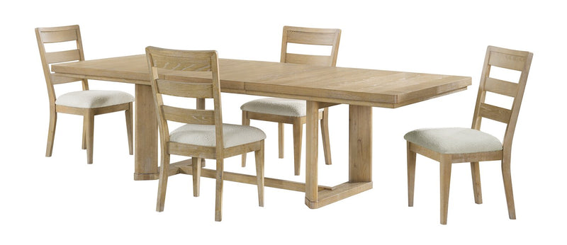 Table de salle à manger Aspen de 80 po à 104 po à rallonge et base à tréteaux - naturelle