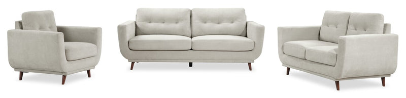 Fauteuil Cosmo de 34 po en tissu avec coussin de dossier capitonné - gris