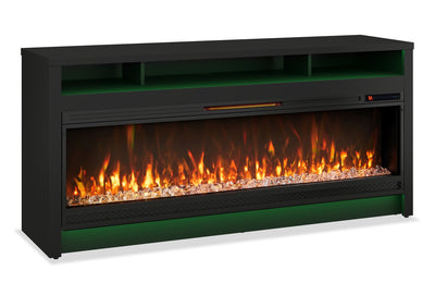 Blazen 64" Electric Fireplace TV Stand with Storage for TVs up to 70" - Black | Meuble pour téléviseur Blazen de 64 po avec foyer électrique et rangement, pour téléviseurs jusqu’à 70 po - noir